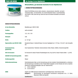 Herbol Profi DIN Alt  WEISS 12,5 Liter Wandfarben