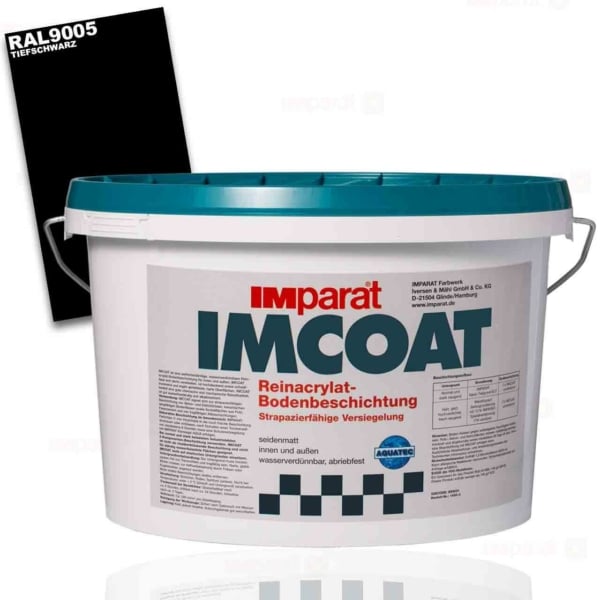 Imcoat Bodenfarbe tiefschwarz RAL 9005 12,5l | Bühnenbodenfarbe kaufen bei Proma Farben