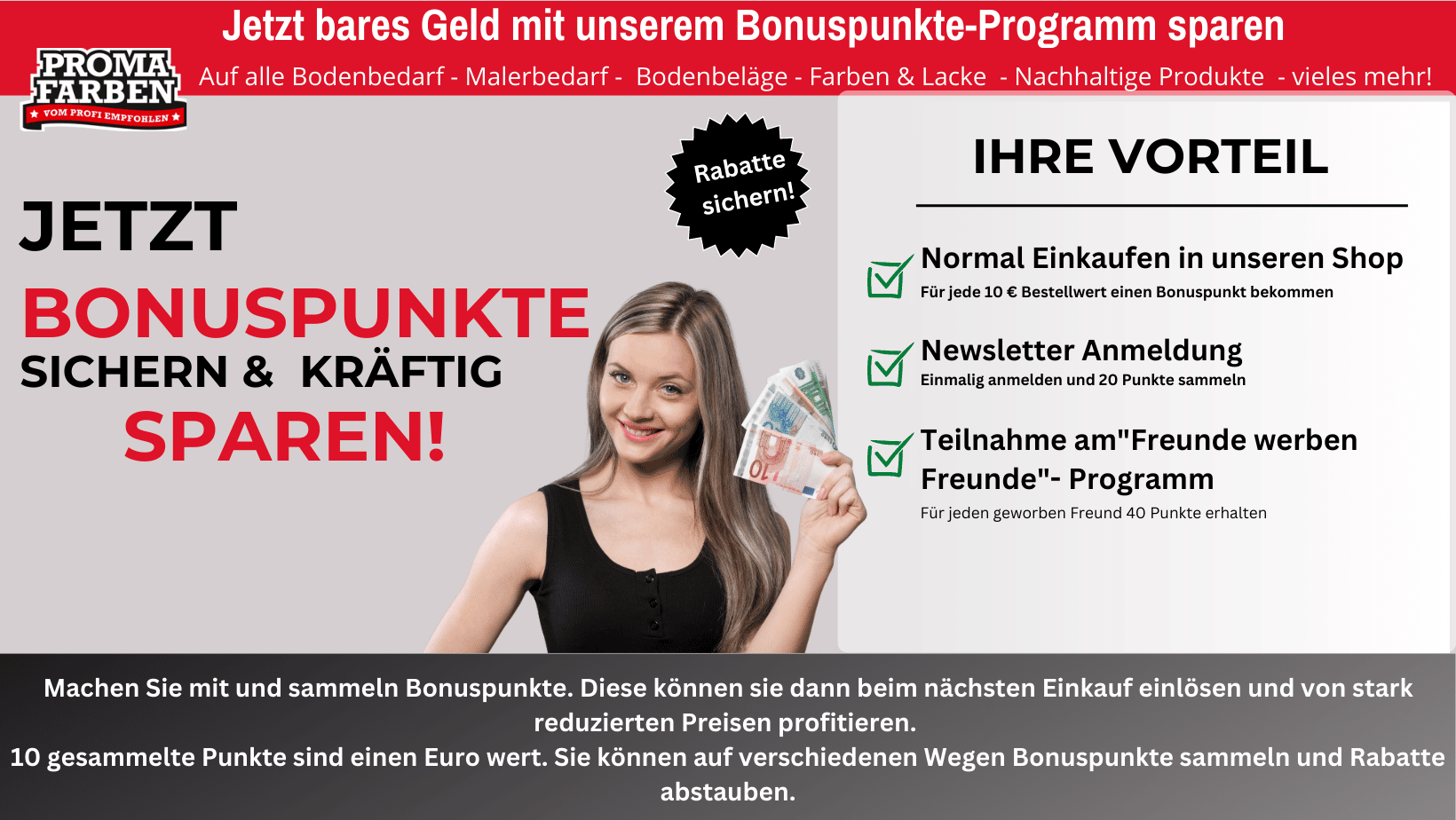 bonuspunkte sammeln Proma Farben