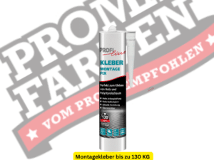 PROFILINE MONTAGEKLEBER FIX 450 G bietet Ihnen eine zuverlässige Lösung für eine Vielzahl von Befestigungsaufgaben. Egal, ob Sie Holz, PVC, Mauerwerk oder andere Materialien verbinden müssen – dieser Montagekleber steht Ihnen mit hoher Leistung und Anwendungsfreundlichkeit zur Seite.