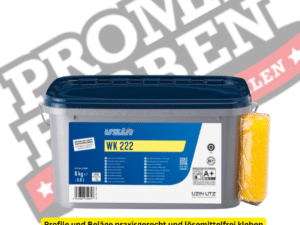 UZIN WK 222 LÖSEMITTELFREIER KONTAKTKLEBSTOFF Neoprene-Klebstoff auf Wasserbasis für alle bauüblichen Kontaktverklebungen sehr gut walz- und pinselstreichfähig auch am Vortag einstreichbar hoch weichmacherbeständig