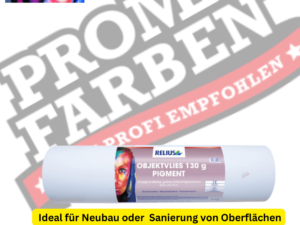 Glattes, vorpigmentiertes Zellstoff-Spezialvlies zum Abdecken des Untergrundes und Erstellung strukturgleicher Flächen im Innenbereich. Schafft einen besonders glatten, gleichmäßig saugenden Untergrund vor Überarbeitung mit Tapeten oder Anstrichen.