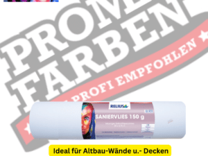 Das Relius Saniervlies 150g/qm ist die ideale Wahl, wenn Sie einen volumigen, nicht vorpigmentierten Wandbelag für die Renovierung suchen. Mit seiner Fähigkeit, den Untergrund effektiv abzudecken und eine gleichmäßige Oberfläche zu schaffen, bietet es eine solide Grundlage für die kreative Gestaltung Ihrer Wände mit Tapeten oder Anstrichen.