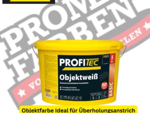 Emmissionsminimierte Innenfarbe. Vielseitig einsetzbare und leicht zu verarbeitende Innenraumfarbe für die Beschichtung von Wand- und Deckenflächen im Objektbereich. Nähere Informationen sind im Technischen Merkblatt zu finden.