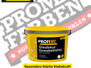 Gebrauchsfertiger Dispersionsklebstoff zum Verkleben von Glasgeweben und Glasvliesen im Innenbereich. Für Glasfasergewebe, Textil- und schwere Gewebetapeten bis 225 g/m² Flächengewicht. Geeignet für im Innenbereich vorkommende Untergründe, wie Putze der Mörtelgruppen P II und P III, Gipsputze der Mörtelgruppe P IV, Beton-/Faserzementplatten und Gipskartonplatten.
