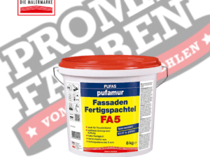 Die PUFAMUR FASSADEN-FERTIGSPACHTEL FA5 8KG ist eine hochwertige, faserverstärkte Spachtelmasse, die speziell für den Einsatz im Innen- und Außenbereich entwickelt wurde. Diese Spachtelmasse eignet sich ideal zum Ausbessern, Füllen und Glätten von Fassaden, Wand- und Deckenflächen. Zudem ist sie perfekt zum Einbetten von Armierungsband geeignet.