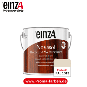 einzA Novasol HW Lasur (RAL 1013 Perlweiß) Lasierender Wetterschutz für außen