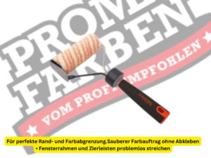 Der Friess Techno Farbroller mit integriertem Kantenstreicher ist das Original deutsche Profiwerkzeug, das Ihnen ein schnelles und einfaches Bestreichen von Kanten mit Wandfarben ermöglicht, ohne dass Sie abkleben müssen. Dieser Farbroller wurde entwickelt, um Ihre Malerarbeiten zu vereinfachen und Ihnen professionelle Ergebnisse zu liefern.
