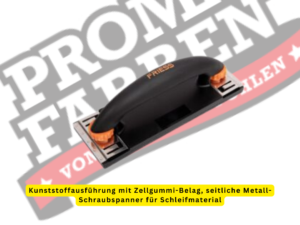 Insgesamt bietet der Friess Techno Handschleifer mit Bügelgriff mit ergonomischem Griff eine Kombination aus Komfort, Effizienz und Vielseitigkeit, die ihn zu einem unverzichtbaren Werkzeug für Schleifarbeiten macht.