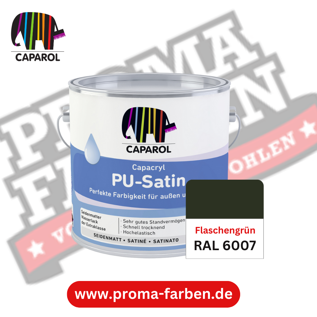 Capacryl PU-Satin Lackfarbe RAL 6007 Flaschengrün Capacryl PU-Satin Lackfarbe RAL 6007 Flaschengrün