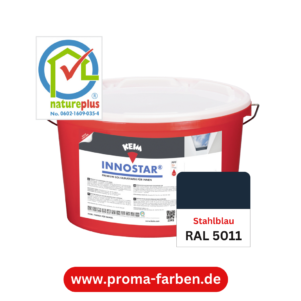 Keim Innostar Silikatfarbe RAL 5011 Stahlblau – Bild 2