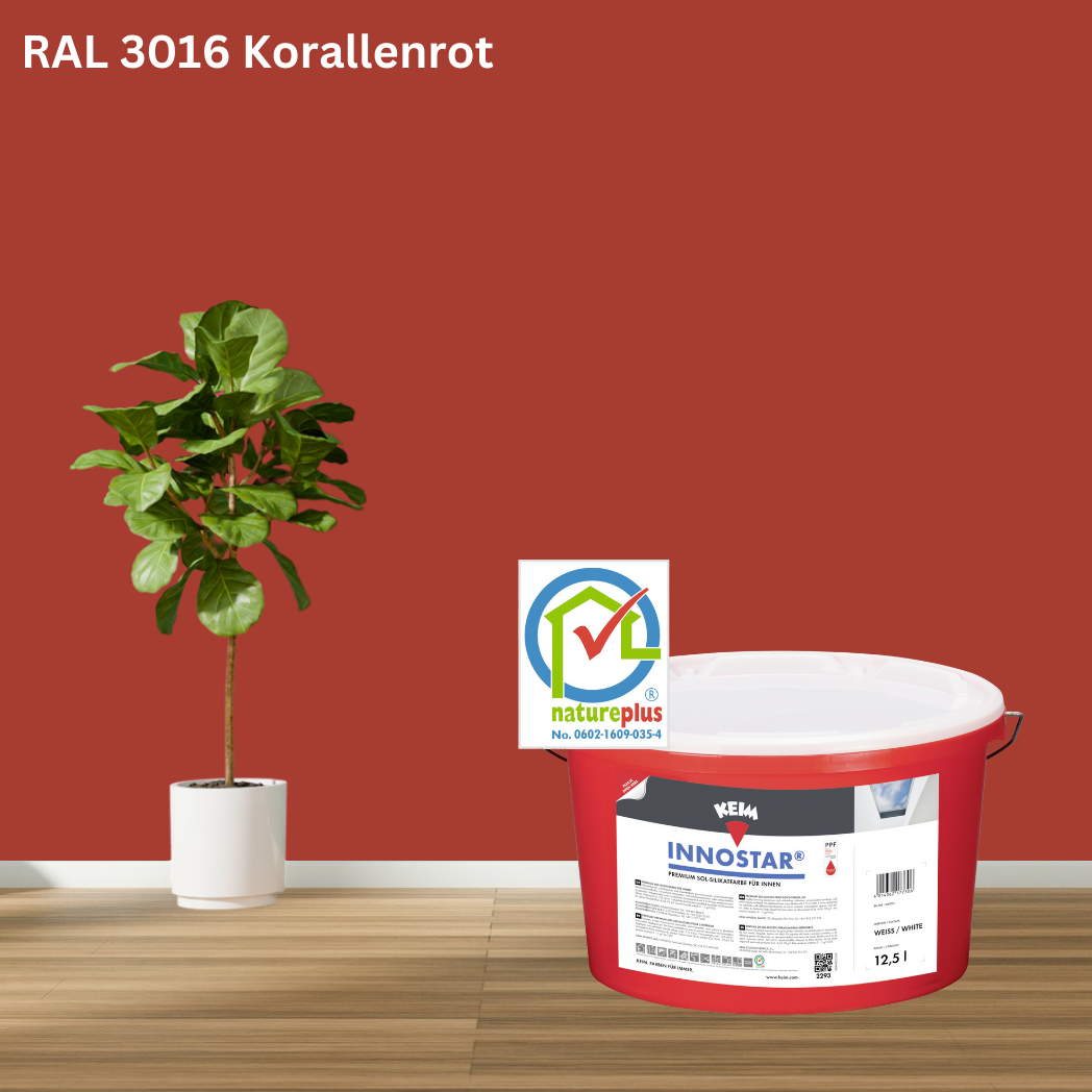Keim Innostar Silikatfarbe RAL 3016 Korallenrot Keim Innostar Silikatfarbe RAL 3016 Korallenrot