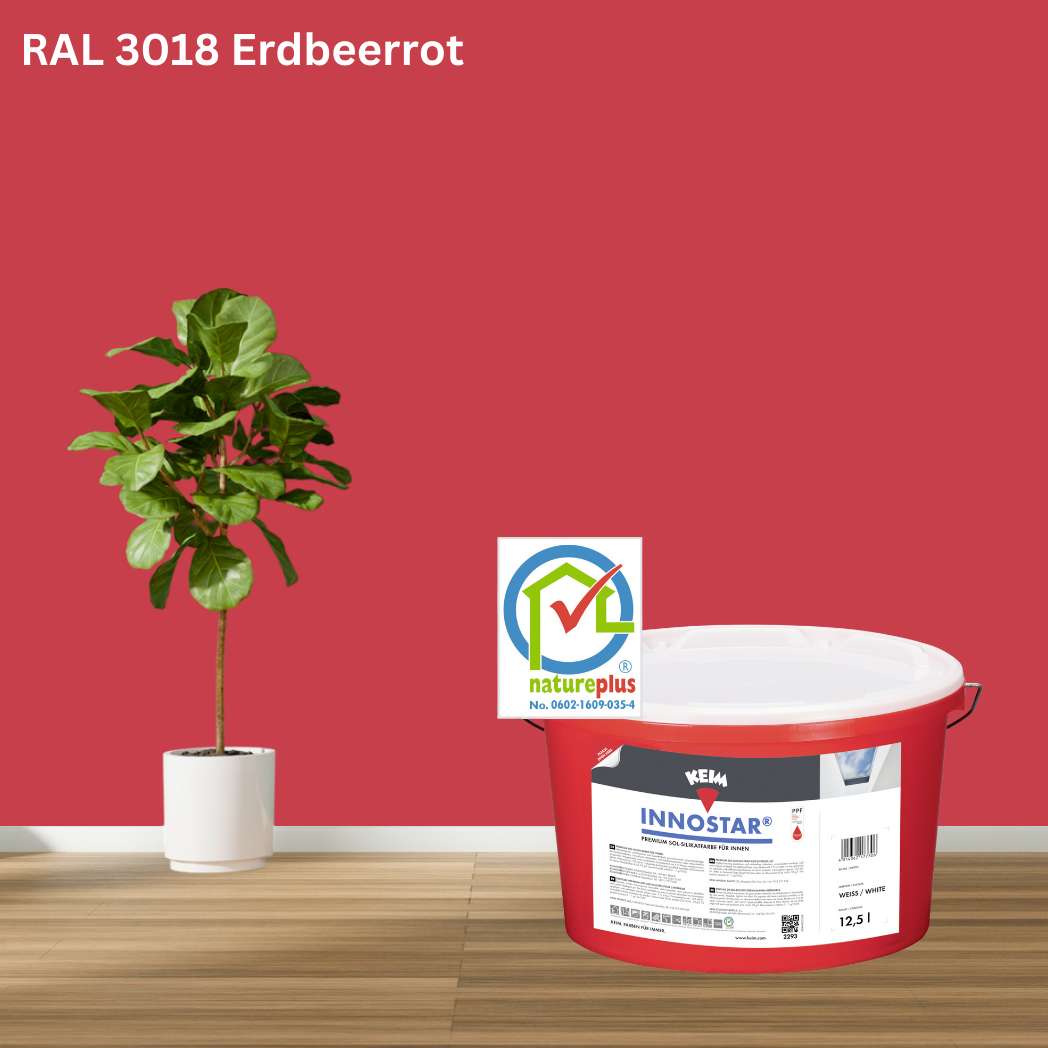 KEIM Innostar Silikatfarbe RAL 3018 Erdbeerrot KEIM Innostar Silikatfarbe RAL 3018 Erdbeerrot