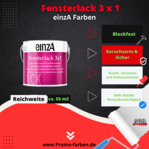EinzA 3×1 Fensterlack RAL 6002 Laubgrün