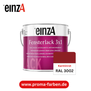 EinzA 3×1 Fensterlack RAL 3002 Karminrot