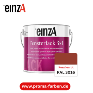 EinzA 3×1 Fensterlack RAL 3016 Korallenrot
