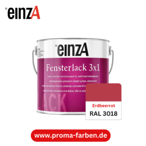EinzA 3×1 Fensterlack RAL 3018 Erdbeerrot
