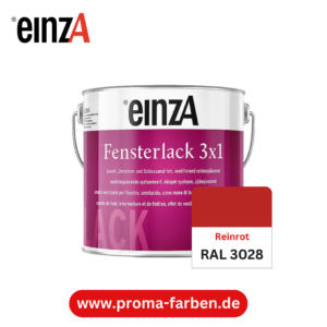 EinzA 3×1 Fensterlack RAL 3028 Reinrot