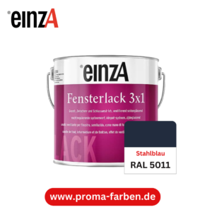 EinzA 3×1 Fensterlack RAL 5011 Stahlblau