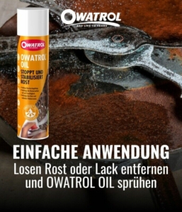 OWATROL Öl OIL Bundle 1 Liter + 1 x 300ml Öl Spray Rostschutz Rostversiegelung