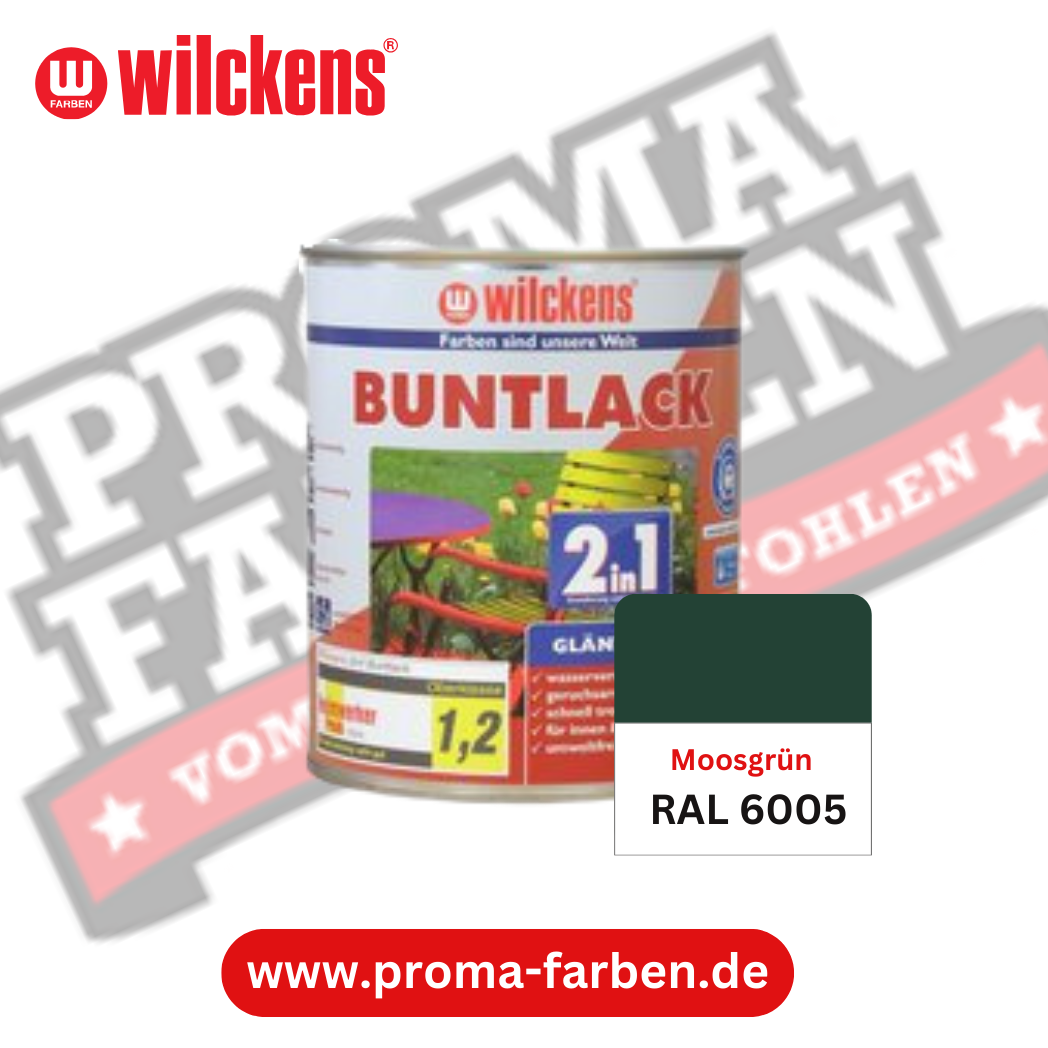 Wilckens 2in1 Buntlack glänzend RAL 6005 Moosgrün Wilckens 2in1 Buntlack glänzend RAL 6005 Moosgrün