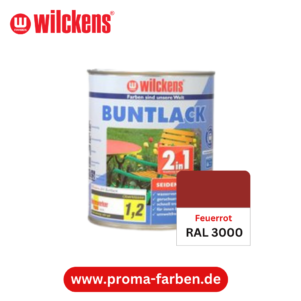 Wilckens 2in1 Buntlack seidenmatt RAL 3000 Feuerrot – Bild 2
