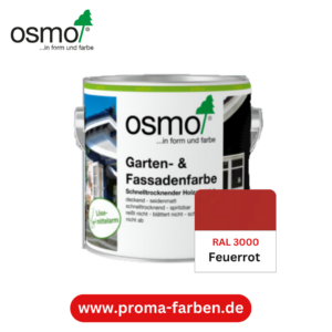 Osmo Garten und Fassadenfarbe RAL 3000 Feuerrot