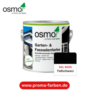 Osmo Garten und Fassadenfarbe RAL 9005 Tiefschwarz