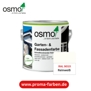 Osmo Garten und Fassadenfarbe RAL 9010 Reinweiß