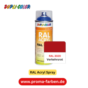 Dupli-Color RAL Acryl Spray RAL 3020 Verkehrsrot glänzend – Bild 2