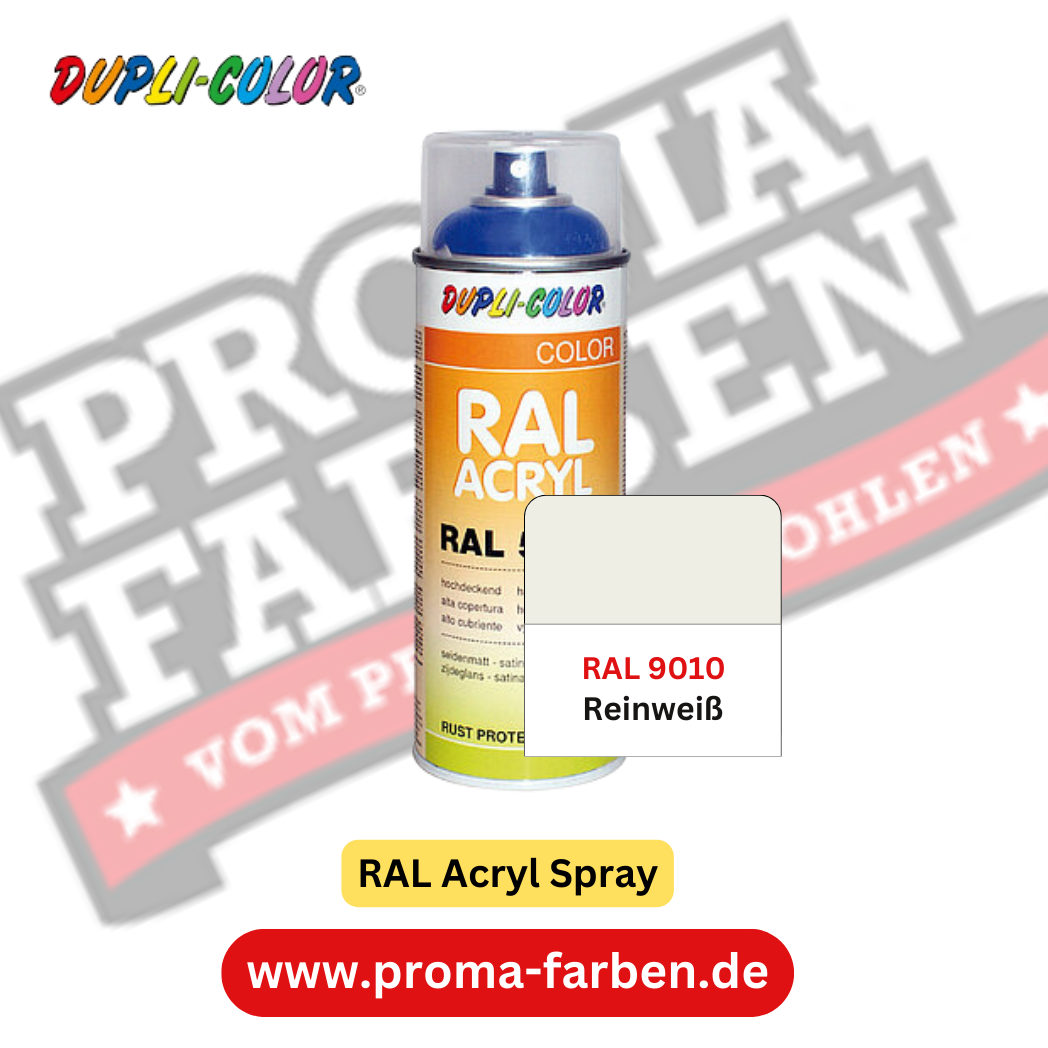Dupli-Color RAL Acryl Spray RAL 9010 Reinweiß matt Dupli-Color RAL Acryl Spray RAL 9010 Reinweiß matt