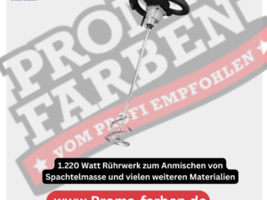 bitool Rührwerk RW 1250 1.220 Watt Rührwerk zum Anmischen von Spachtelmasse und vielen weiteren Materialien