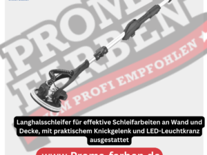 Bitool Langhalsschleifer LHS 500 – Langhalsschleifer für effektive Schleifarbeiten an Wand und Decke, mit praktischem Knickgelenk und LED-Leuchtkranz ausgestattet