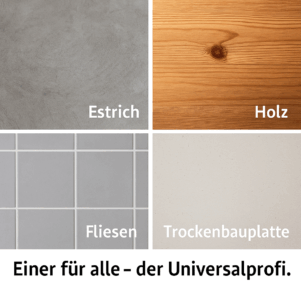 Als Haftbrücke für TOP Spachtelmassen Universell einsetzbar Schnell trocknend Besonders ergiebig