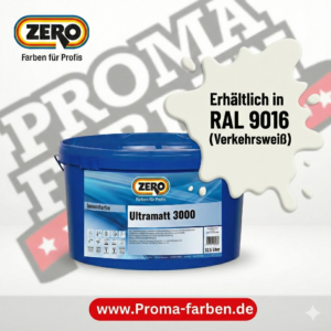 Zero Ultramatt 3000 – 12,5 L weiß Wandfarbe RAL 9016 Zero Ultramatt 3000 – 12,5 L weiß Wandfarbe RAL 9016