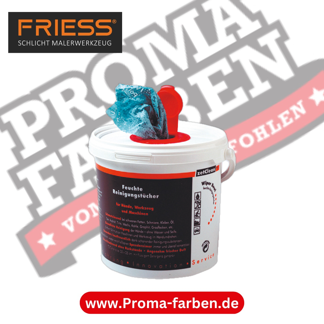 Friess Techno Reinigungstücher 80 Stück im Eimer feucht kaufen bei Proma Farben.de Maler Fachhandel & Onlineshop