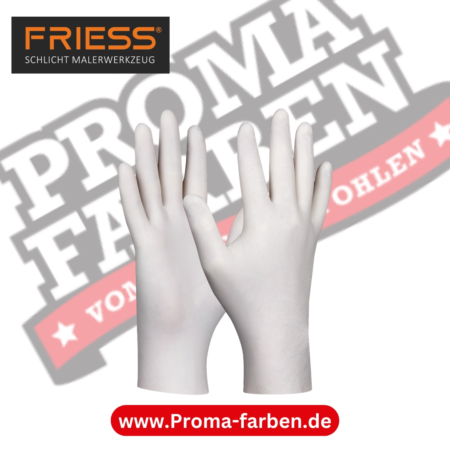 Friess Techno Einweg Handschuh Latex Größe L 80 Stück Packung kaufen bei Proma Farben.de Maler Fachhandel & Onlineshop
