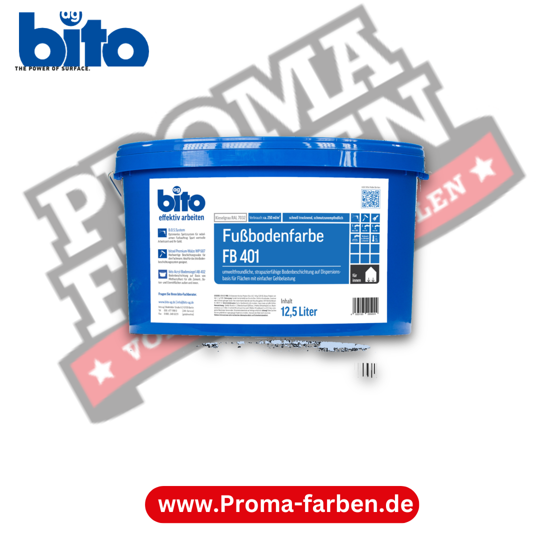bito Fußbodenfarbe FB 401 RAL 7032 Kieselgrau 12,5 L