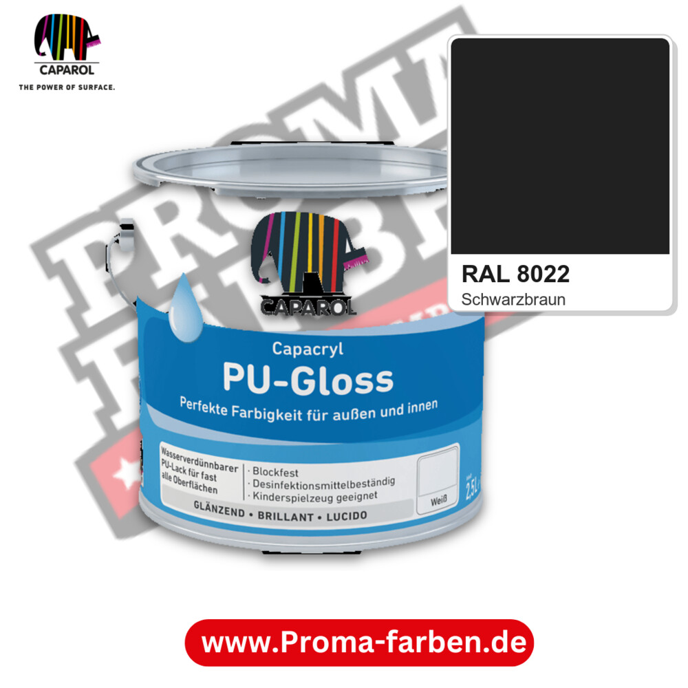 Caparol Capacryl PU-Gloss RAL 8022 kaufen Proma Farben Hamburg