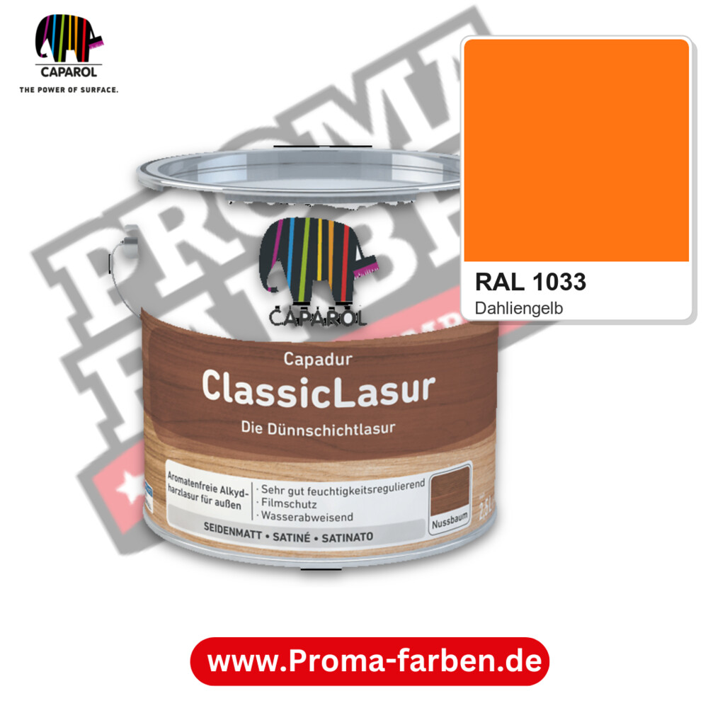 Caparol Capadur ClassicLasur RAL 1033 kaufen Proma Farben Hamburg