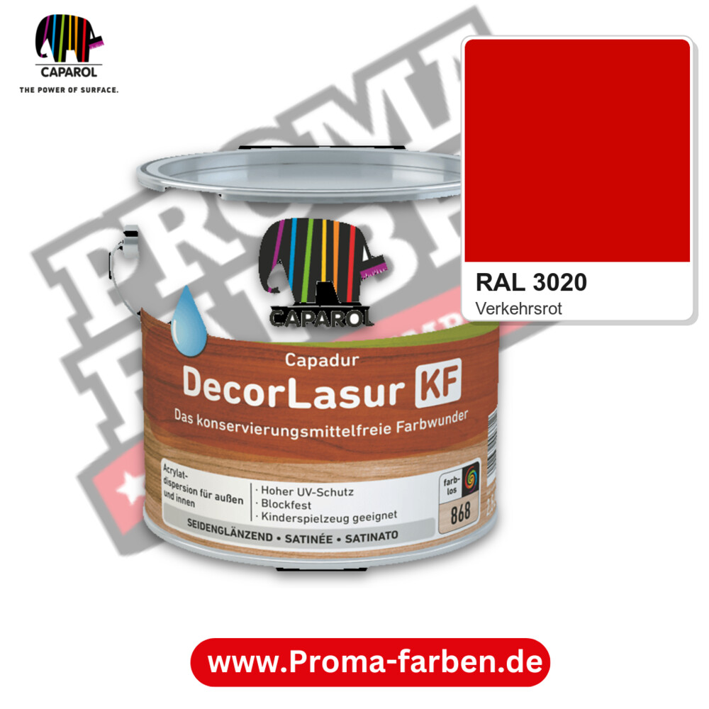 Caparol Capadur DecorLasur KF RAL 3020 kaufen Proma Farben Hamburg