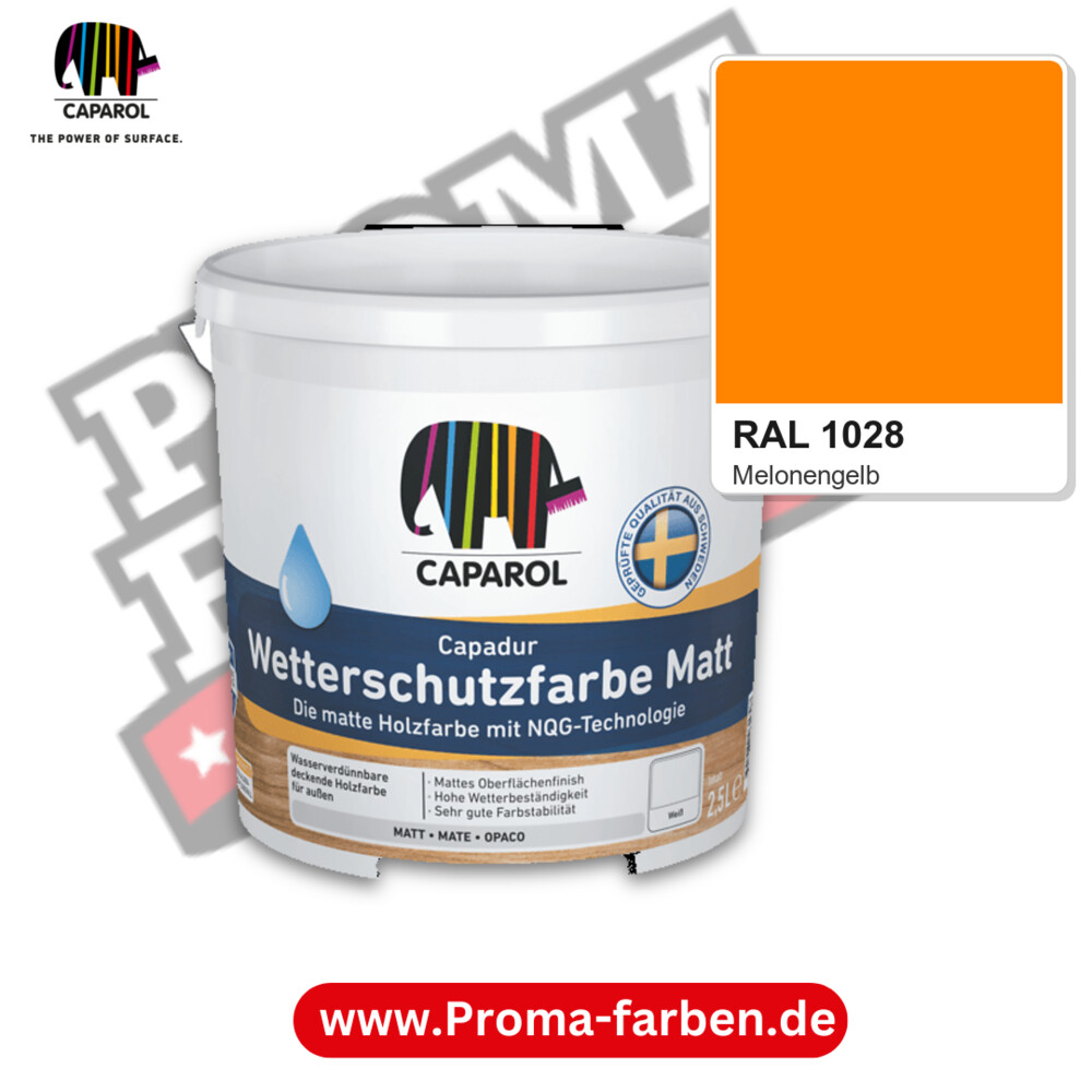 Caparol Capadur Wetterschutzfarbe Matt RAL 1028 kaufen Proma Farben Hamburg