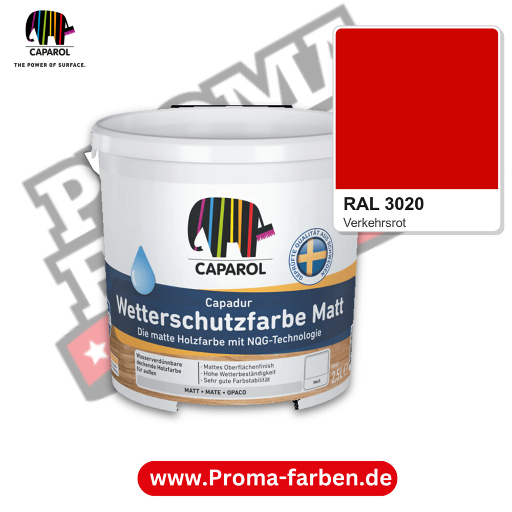 Caparol Capadur Wetterschutzfarbe Matt RAL 3020 kaufen Proma Farben Hamburg