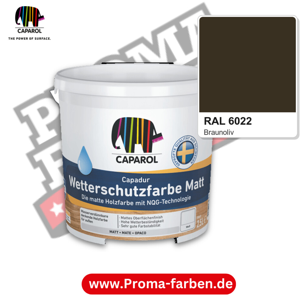 Caparol Capadur Wetterschutzfarbe Matt RAL 6022 kaufen Proma Farben Hamburg