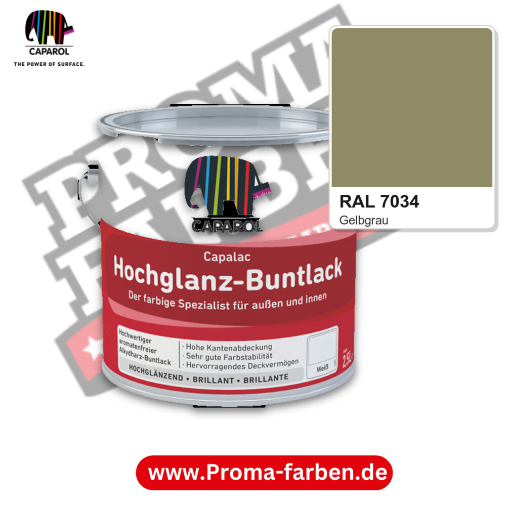 Caparol Capalac Hochglanz-Buntlack RAL 7034 kaufen Proma Farben Hamburg