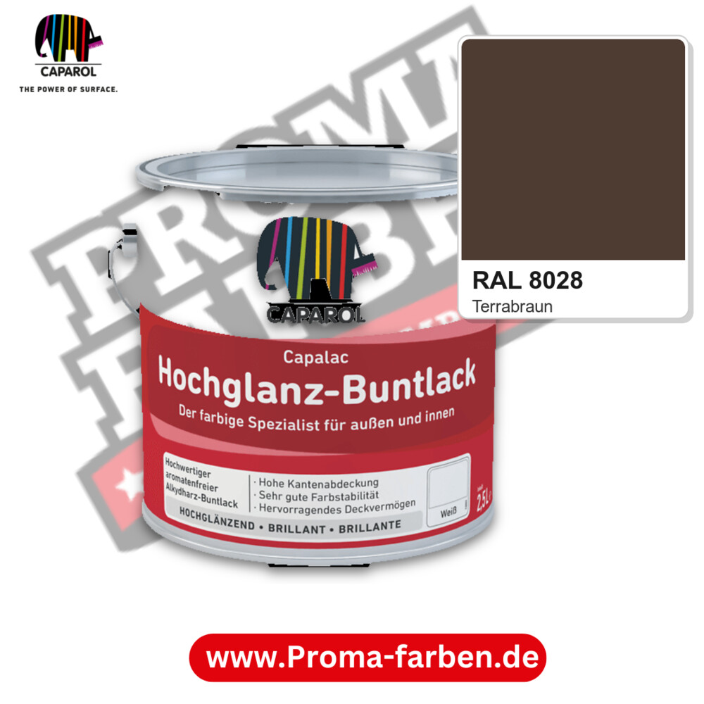 Caparol Capalac Hochglanz-Buntlack RAL 8028 kaufen Proma Farben Hamburg