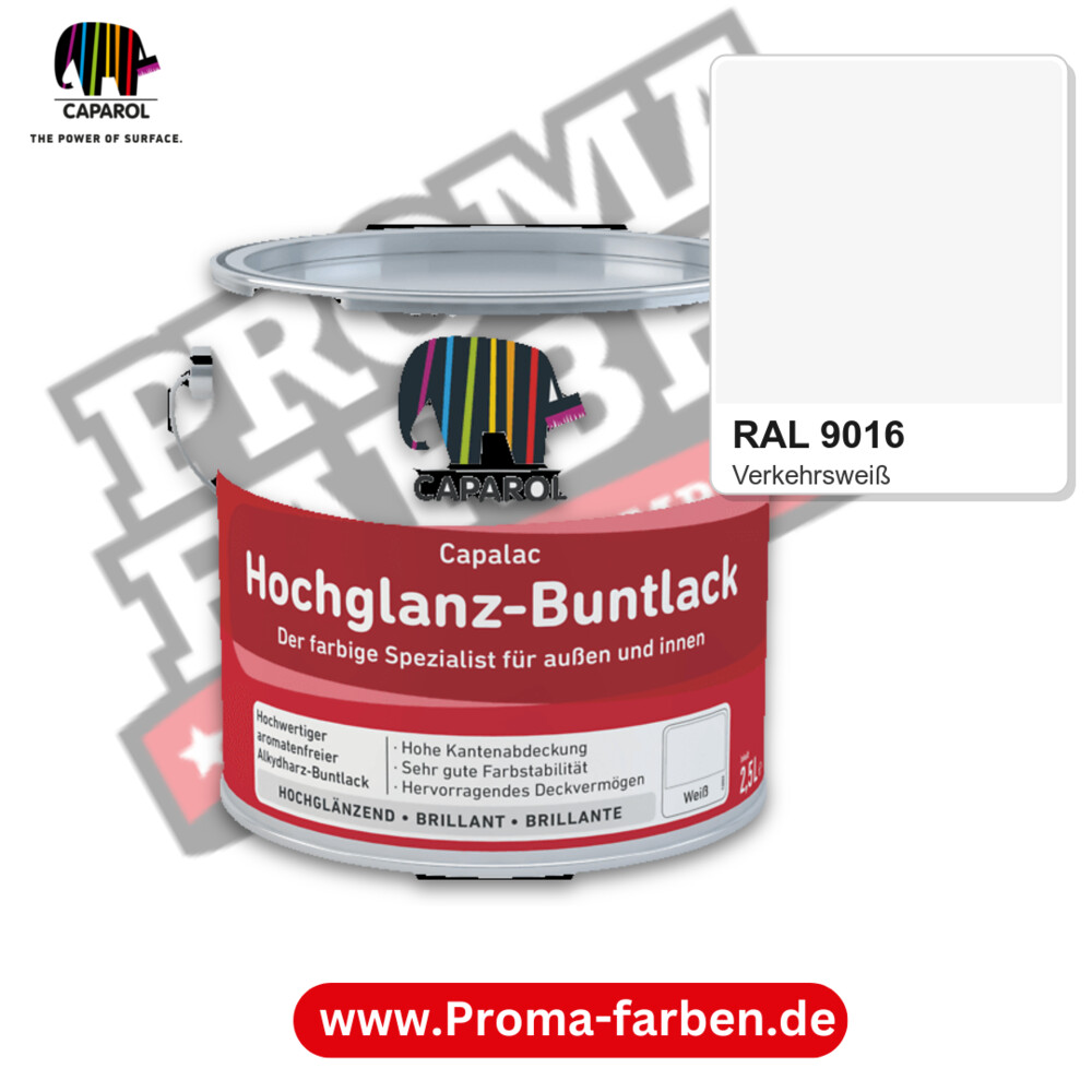 Caparol Capalac Hochglanz-Buntlack RAL 9016 kaufen Proma Farben Hamburg