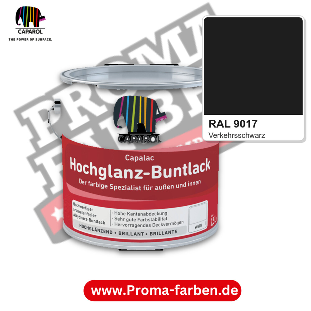 Caparol Capalac Hochglanz-Buntlack RAL 9017 kaufen Proma Farben Hamburg