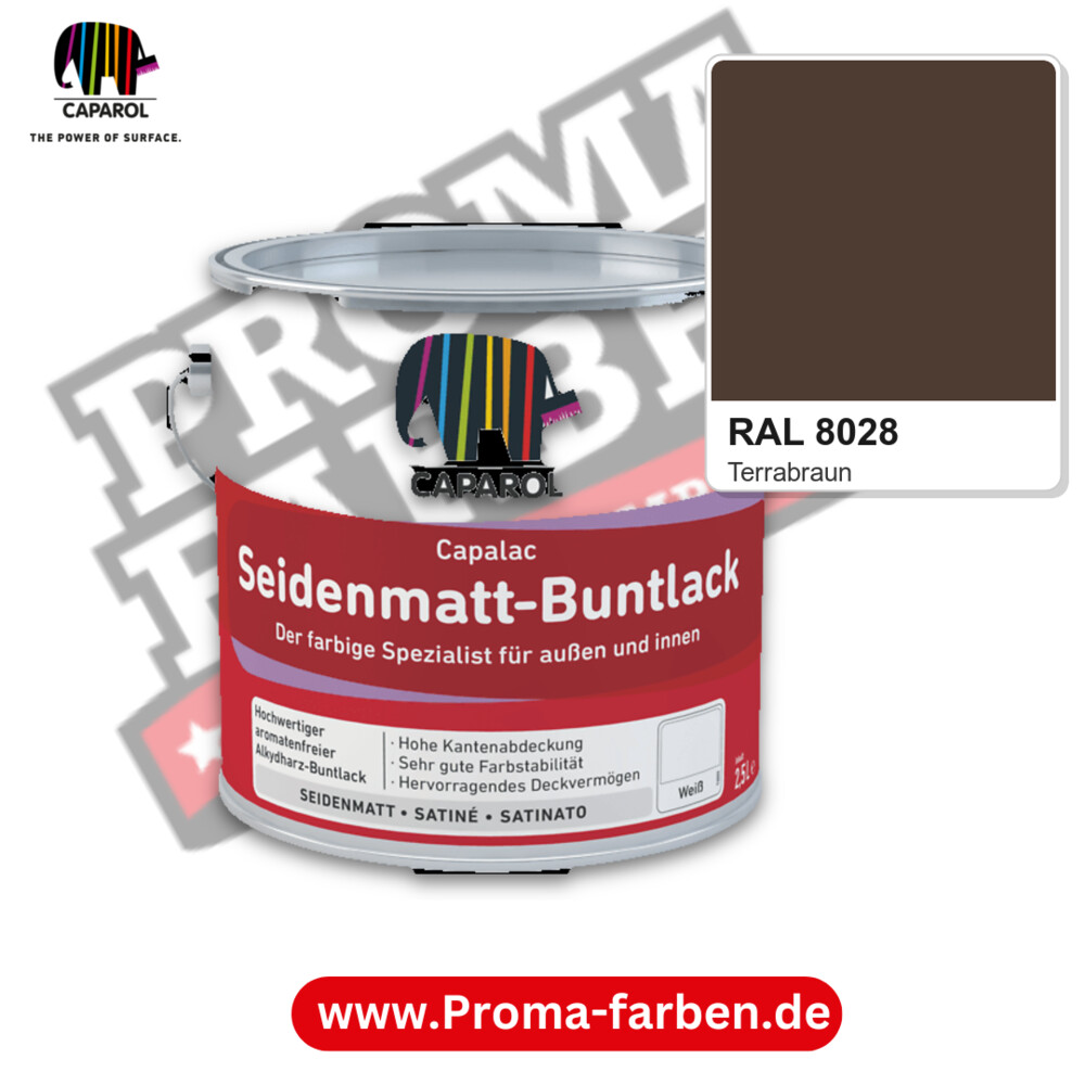 Caparol Capalac Seidenmatt-Buntlack RAL 8028 kaufen Proma Farben Hamburg