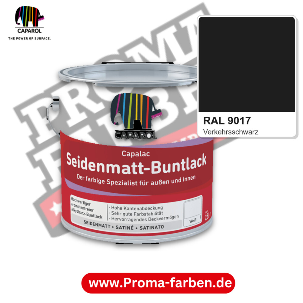 Caparol Capalac Seidenmatt-Buntlack RAL 9017 kaufen Proma Farben Hamburg